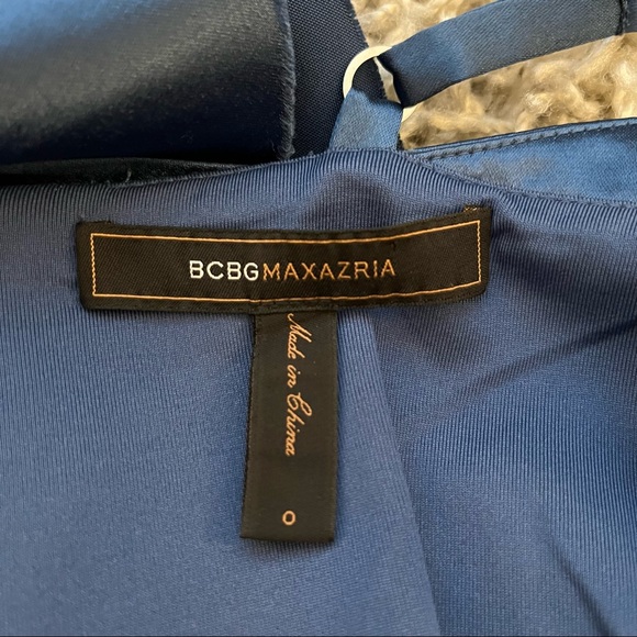 BCBG Blue Satin Tiered Dress - Picture 8 of 8